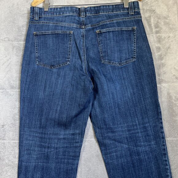 Talbots Jeans Women's 12 Dark Blue Denim Stretch Simply Flattering 5 Pocket - Picture 4 of 11